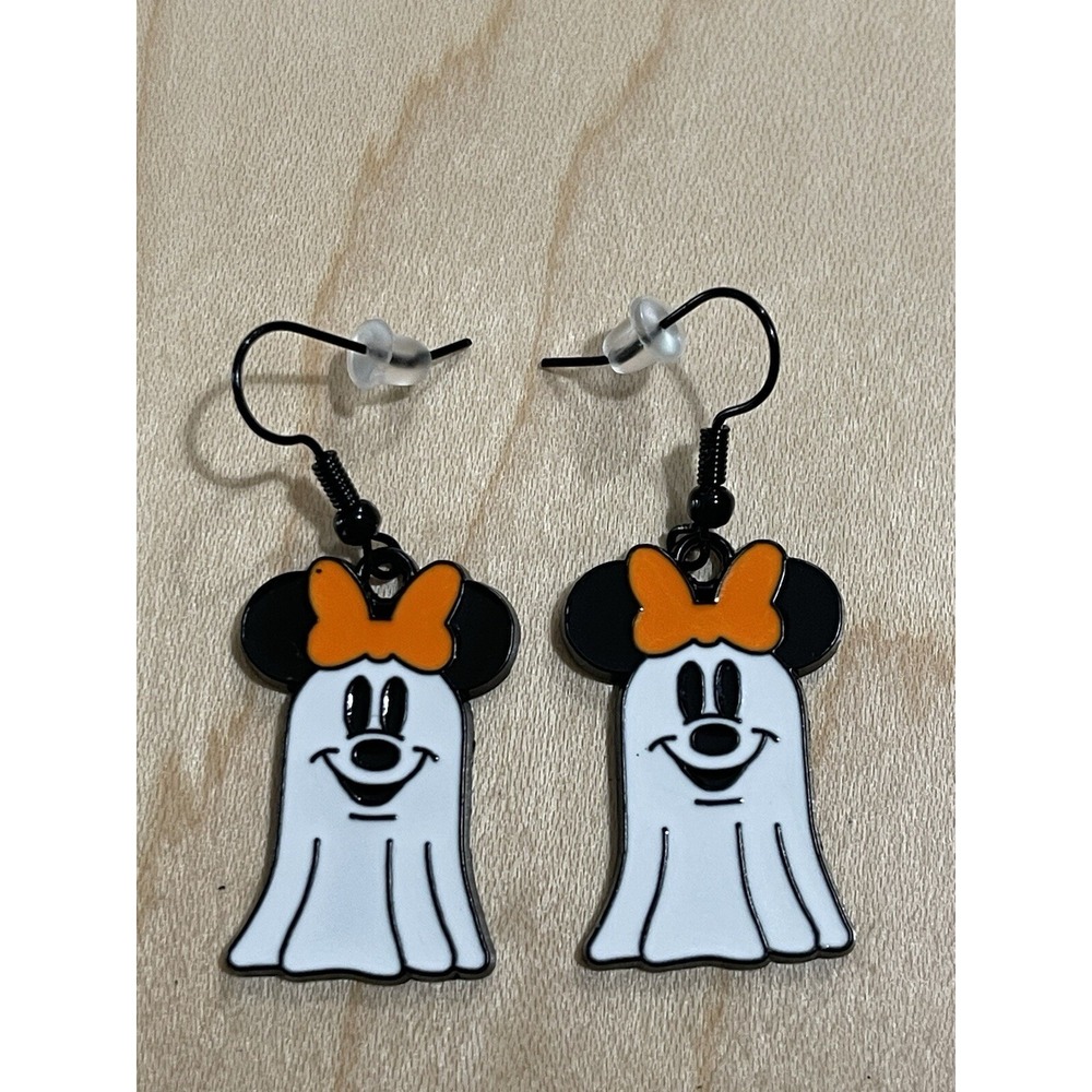 Halloween Minnie Mouse Ghost Handmade Earrings No Brand New